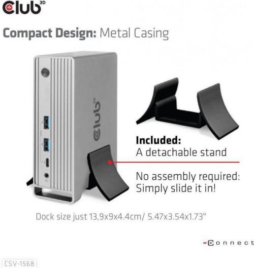 Club 3D Club3D Dokovací stanice USB-C, Triple Display DP Alt mode Displaylink Dynamic PD Charging (CSV-1568)