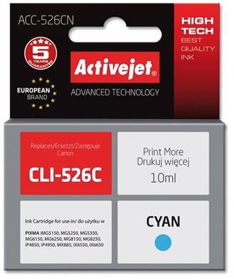 Action ActiveJet ink cartr. Canon CLI-526C - 10 ml - 100% NEW (WITH CHIP)     ACC-526C (EXPACJACA0106)