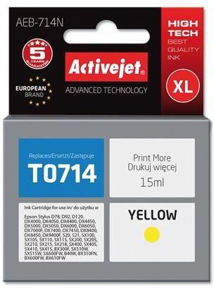 Action ActiveJet Ink cartridge Eps T0714 D78/DX6000/DX6050 Yellow - 15 ml     AEB-714 (EXPACJAEP0107)