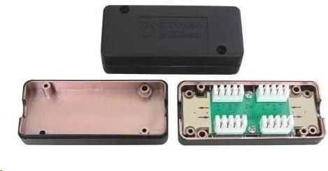 XtendLan Spojovací box STP Cat6A narážecí, černá (SB-STP-C6A-BK)