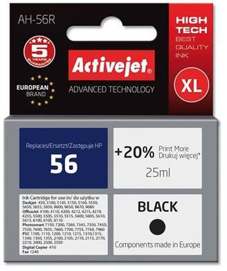 Action ActiveJet Ink cartridge HP 6656 Bk ref. no56 - 25 ml     AH-65R (EXPACJAHP0009)