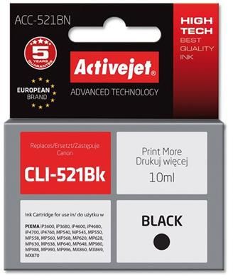 Action ActiveJet Ink cartridge Canon CLI-521Black (WITH CHIP)     ACC-521Bk (EXPACJACA0080)
