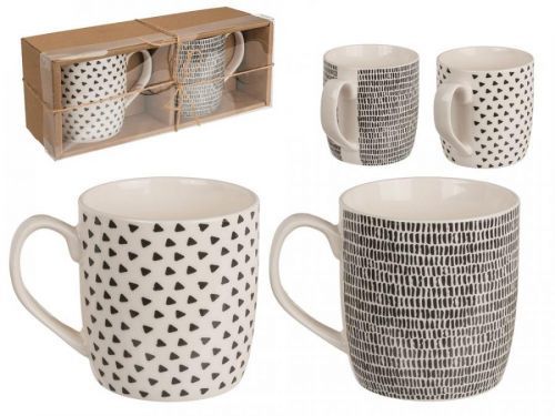 Popron.cz Hrnek, černobílý, z nového čínského kostního porcelánu,