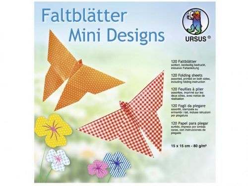 URSUS Origami papíry MINI DESIGN - 80 g/m2, 15 x 15 cm