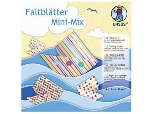 URSUS Origami papíry MINI MIX - 80 g/m2, 15 x 15 cm