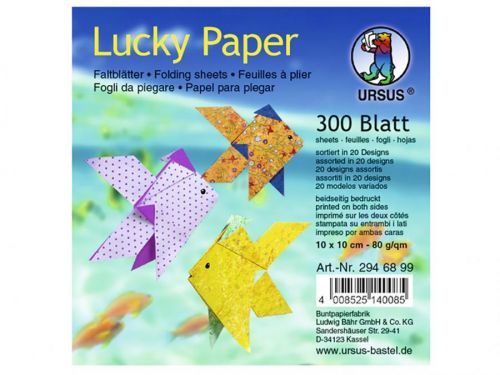 URSUS Origami papíry ŠTĚSTÍ - 80 g/m2, 10 x 10 cm