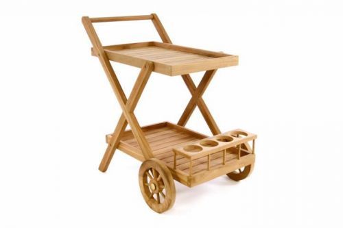 Divero Servírovací vozík z teakového dřeva