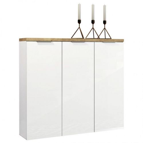 Xora BOTNÍK, bílá, barvy dubu, 120/115/34 cm