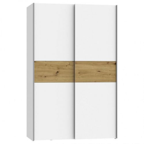 Carryhome SKŘÍŇ S POS. DVEŘMI.(HOR.VED.), bílá, barvy dubu, 120/190,5/61,2 cm