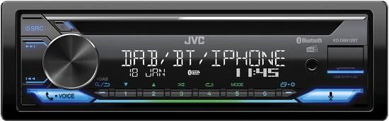 JVC DAB / FM autorádio s CD/Bluetooth/USB/AUX/odním.panel/multicolor,JVC DAB / FM autorádio s CD/Bluetooth/USB/AUX/odním.panel/multicolor