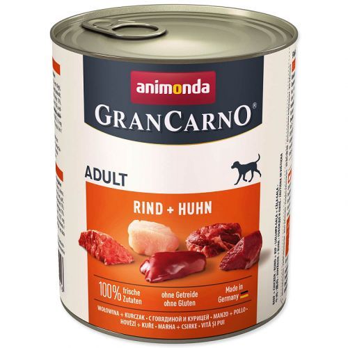 Konzerva ANIMONDA Gran Carno hovězí + kuře - KARTON (6ks) 800 g