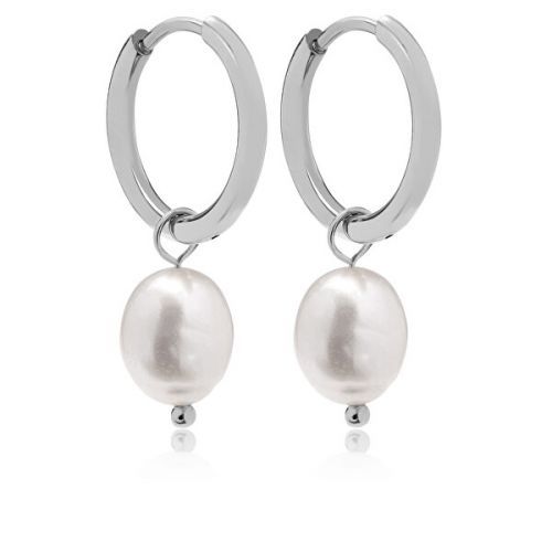 Troli Půvabné ocelové náušnice s perlami 2v1 VAAXF340S