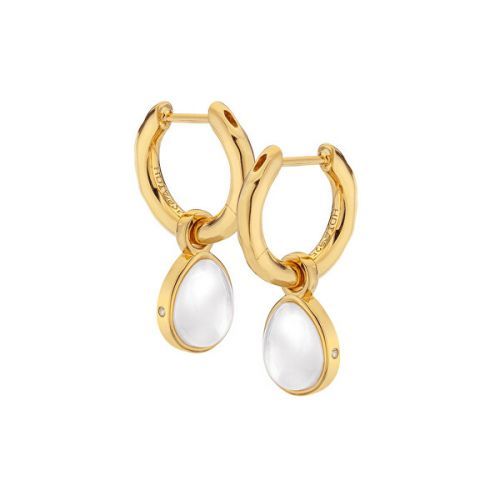 Hot Diamonds Půvabné kruhové náušnice s diamanty a perletí 2v1 Jac Jossa Soul DE671