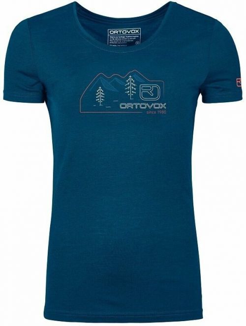 Ortovox Outdoorové tričko 140 Cool Vintage Badge T-Shirt W Petrol Blue L