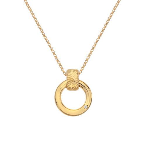 Hot Diamonds Luxusní pozlacený náhrdelník s diamantem Jac Jossa Hope DP847 (řetízek, přívěsek)