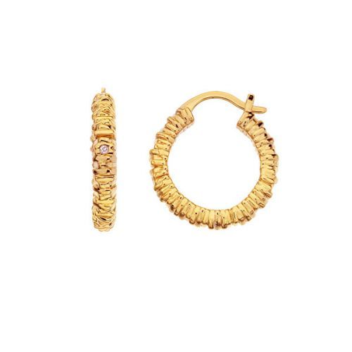 Hot Diamonds Půvabné pozlacené náušnice kruhy s diamanty Jac Jossa Hope DE685