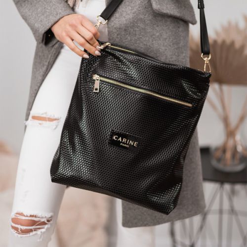 Trendová koženková kabelka Carine Abeni, černá