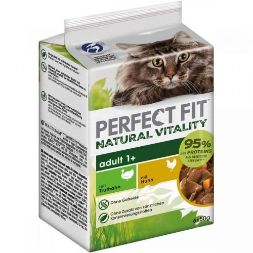 Perfect Fit Natural Vitality Adult 1+ - kuřecí s krocaním (6 x 50 g)