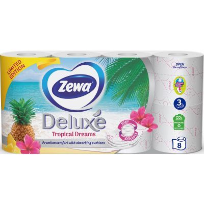 Zewa Deluxe Tropical Dreams 3vrstvý toaletní papír, 19,3 m, 8 rolí