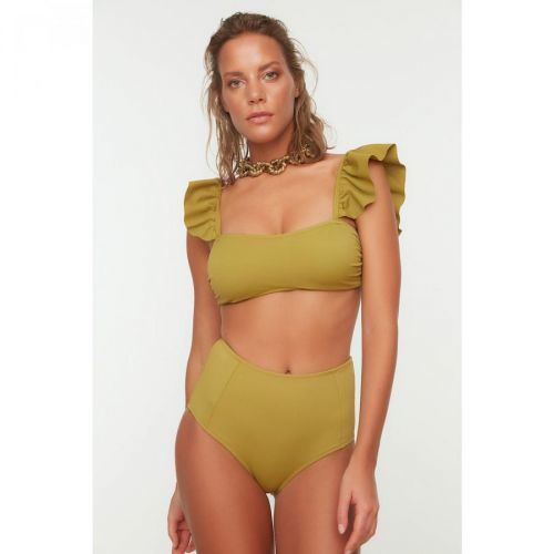 Trendyol Green High Waist Bikini Bottom