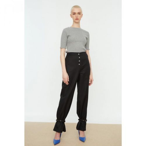 Trendyol Black Front Buttoned Trousers