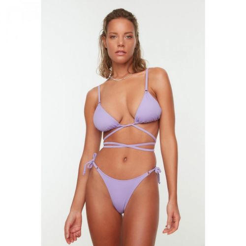 Trendyol Lilac Tie Detailed Bikini Bottoms