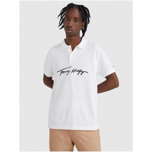 Bílé pánské polo tričko Tommy Hilfiger - Pánské