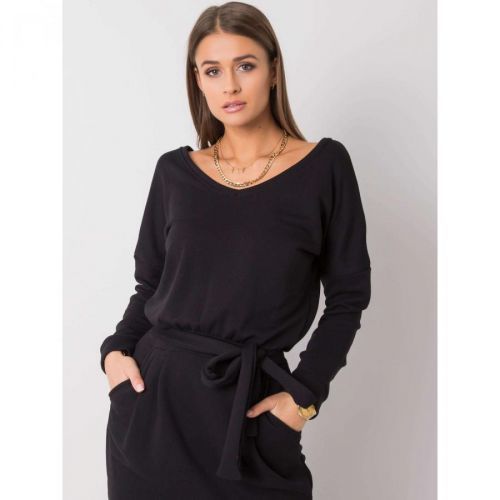 RUE PARIS Black sweatshirt dress