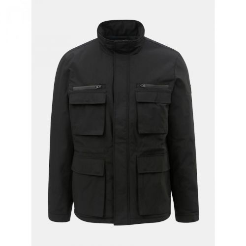 Černá zimní bunda s kapsami Burton Menswear London