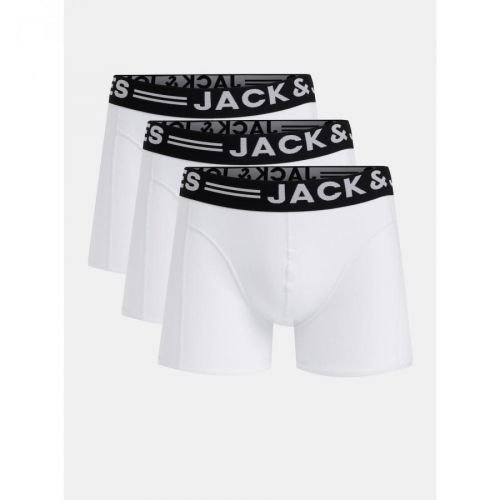 Sada tří bílých boxerek Jack & Jones Sense - Pánské