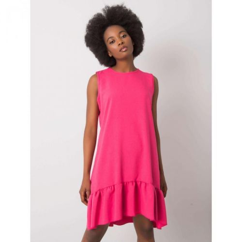 RUE PARIS Pink women's dress with a frill