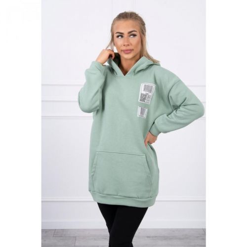 Hooded sweatshirt with patches dark mint