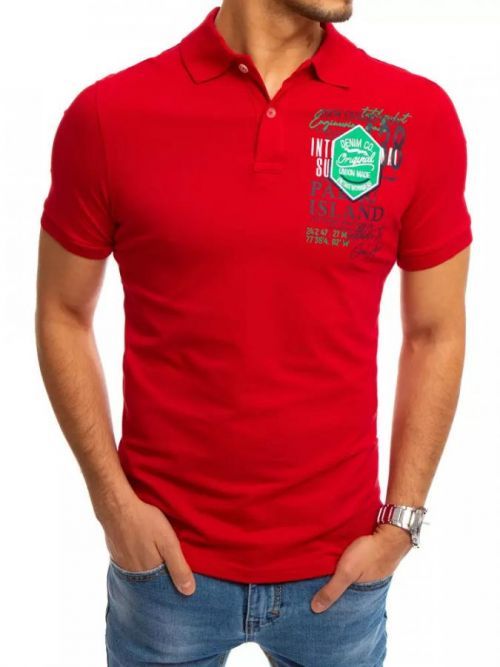 Red polo shirt with print Dstreet PX0367