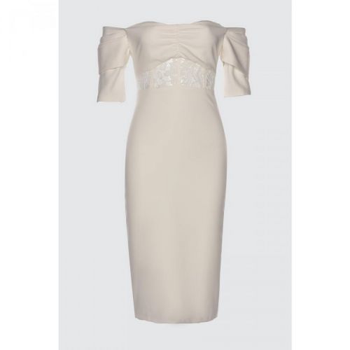 Trendyol Ecru Neck Detailed Dress