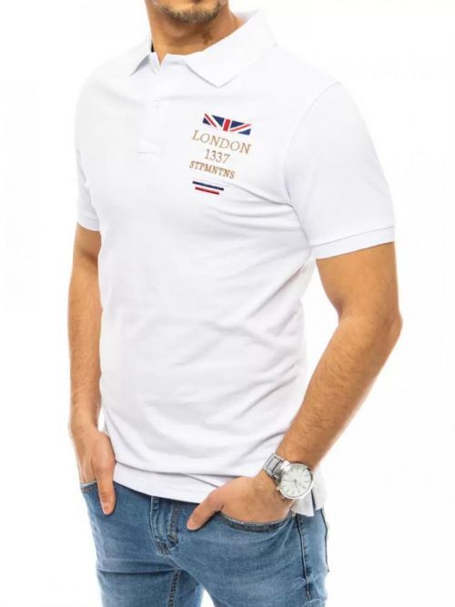 Polo shirt with embroidery white Dstreet PX0436