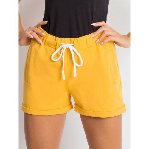 Ladies' dark yellow cotton shorts
