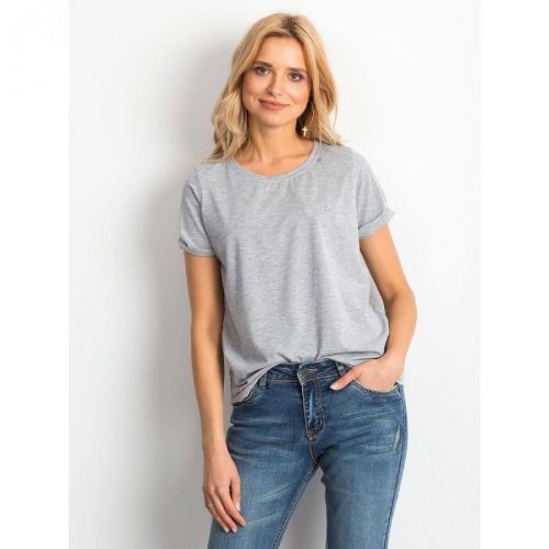 Basic gray cotton t-shirt for women