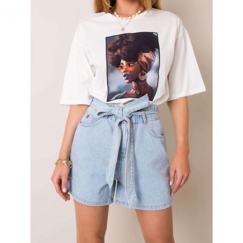 SUBLEVEL Light blue denim shorts