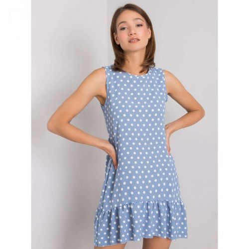 RUE PARIS Ladies' blue dress with polka dots