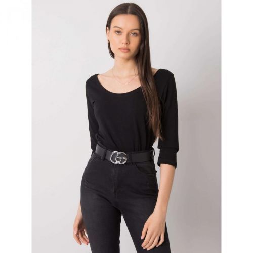 RUE PARIS Black smooth women's blouse