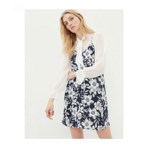 Koton Women's Navy Blue Patterned Dress