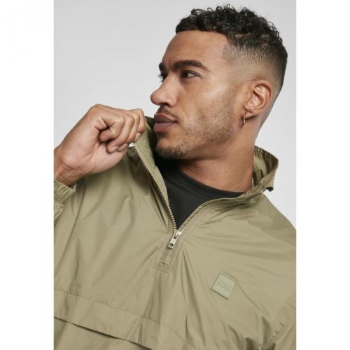 Stand Up Collar Pull Over Jacket Khaki