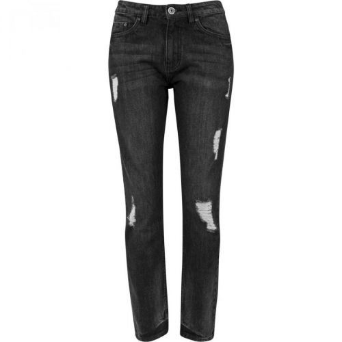 Ladies Boyfriend Denim Pants black washed