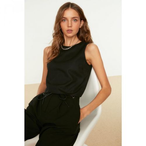 Trendyol Black Sleeveless Woven Blouse