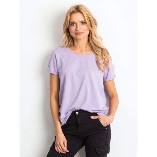 Basic light purple cotton t-shirt for women