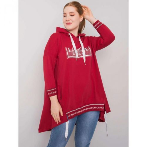 Women's plus size maroon sweatshirt with pocket