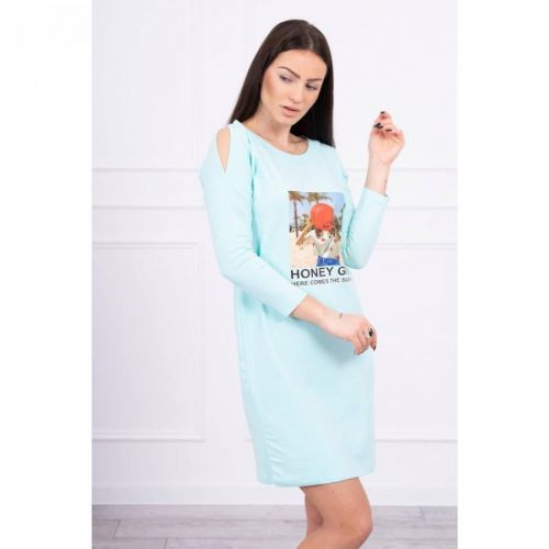 Dress with print Honey girl mint