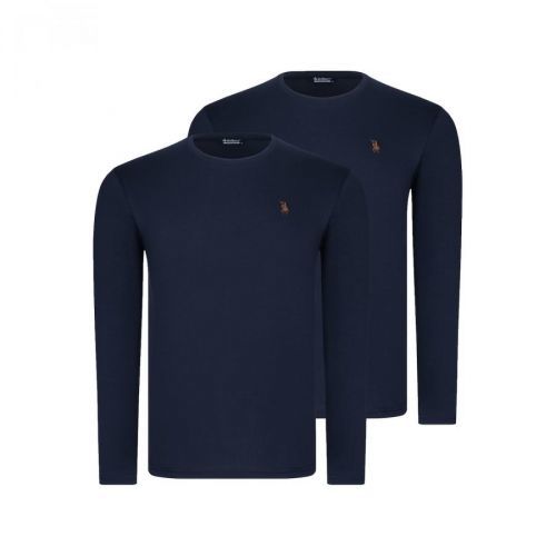 DUAL SET T8588 DEWBERRY ROUND COLLAR MEN'S SWEATSHIRT-LACİVERT-LACİVERT
