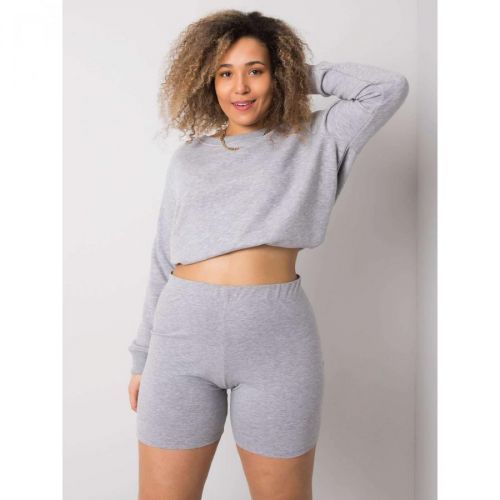 Plus size gray cotton shorts