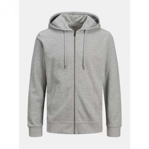 Světle šedá basic mikina s kapucí Jack & Jones - Pánské